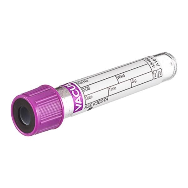 Vacuette Venous Blood Collection Tube Lavender/Black 4mL Pull Cap...