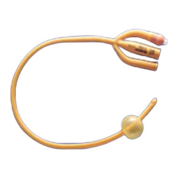 Gold 3-Way Foley Catheter Straight Tip Silicone 18Fr 30cc