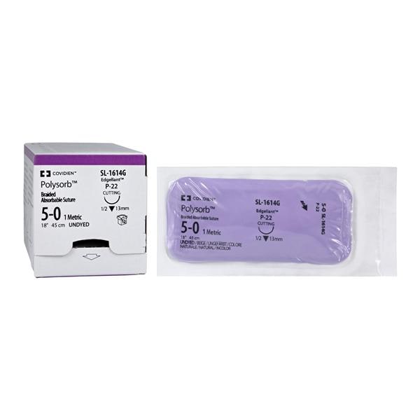 Polysorb Suture Polyester Braid 5-0 18" Absorbable P-22 Premium R...