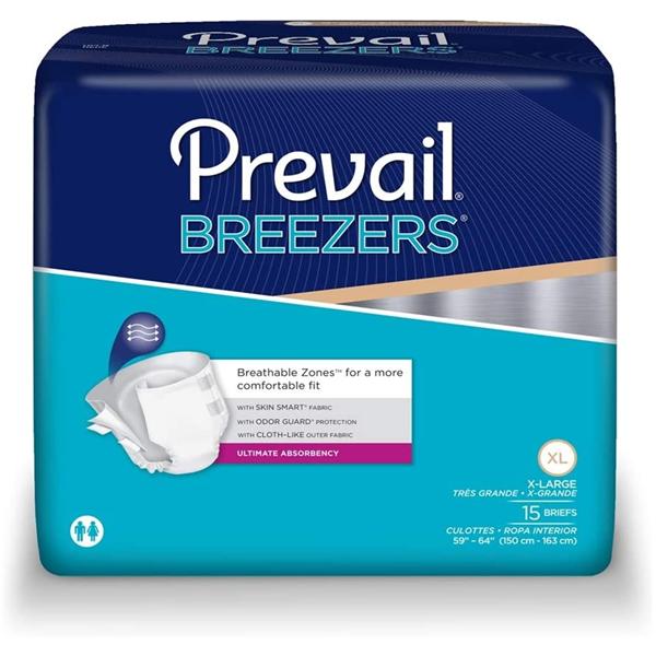 Prevail Breezers Incontinence Brief Unisex Adult 59-64" XL Polyac...