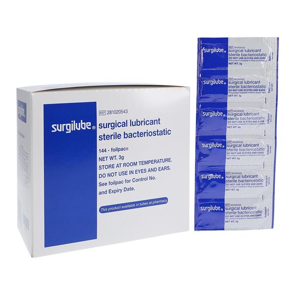 Surgilube Lubricating Jelly 3gm Foil Packet 144/Box, 12 BX/CA