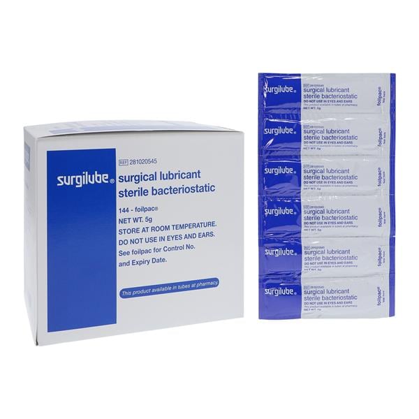 Surgilube Lubricating Jelly 5gm Foil Packet 144/Box, 6 BX/CA