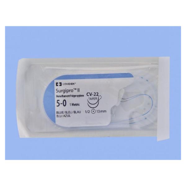 Surgipro II Suture 5-0 18" Polypropylene Monofilament CV-22/CV-22 Blue 36/Bx