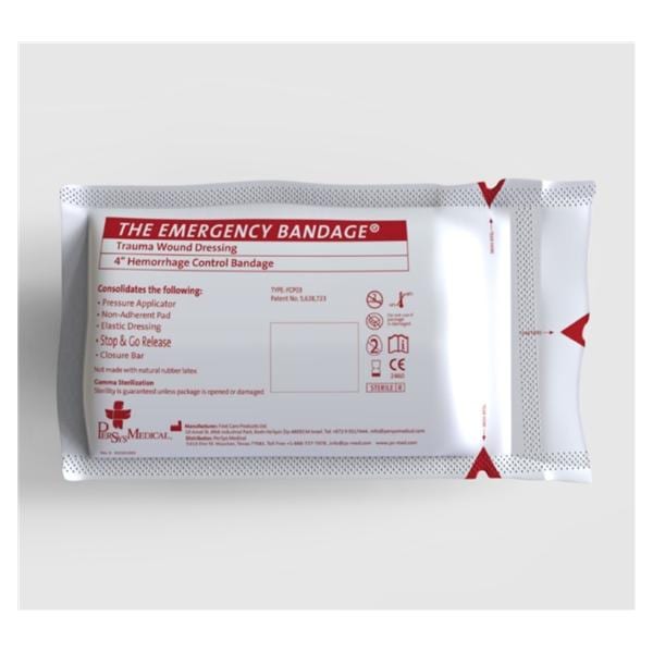 Emergency Bandage Trauma Bandage Elastic 4x63" White Sterile Each...