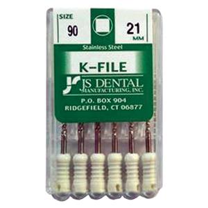 K-File 21 mm Size 90 Stainless Steel 0.02 6/PK
