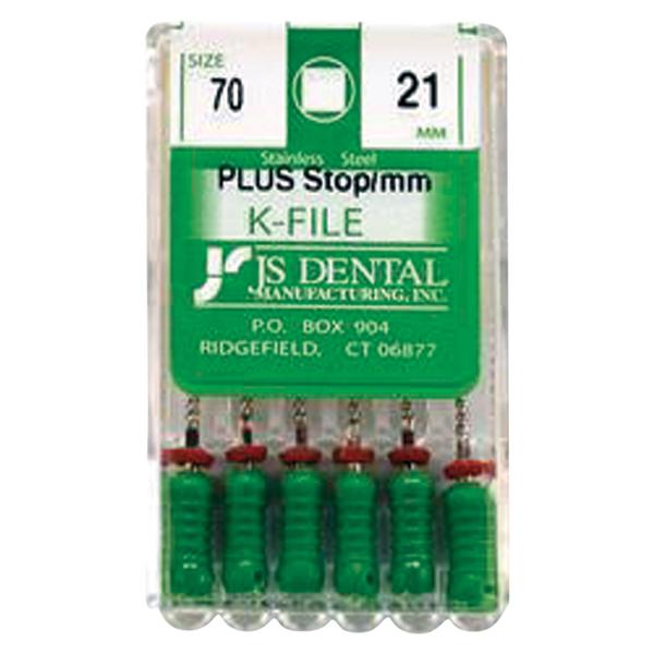 Hand K-File Plus 21 mm Size 70 Stainless Steel Green 0.02 6/Bx