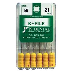 K-File 21 mm Size 50 Stainless Steel Yellow 0.02 6/Pk