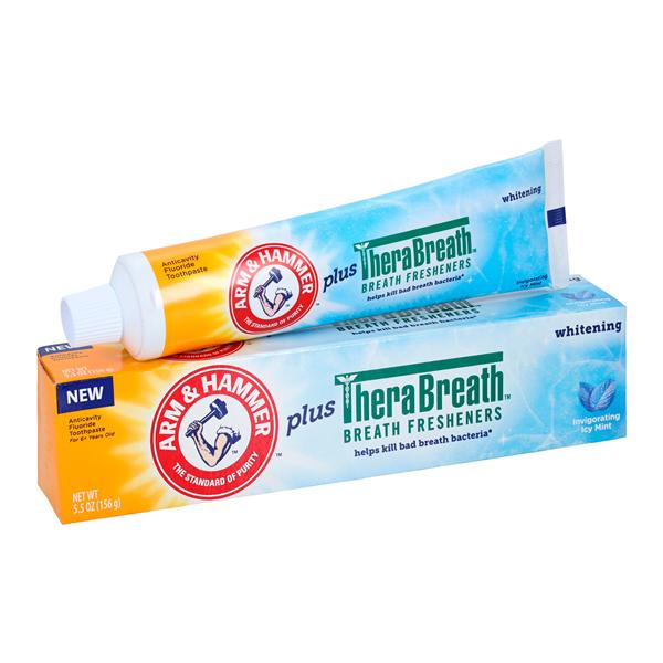 Arm & Hammer plus TheraBreath Whitening Toothpaste 6+ years 5.5 oz Icy Mint 12Ca