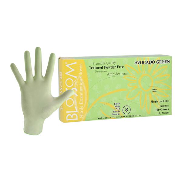 Blossom Nitrile Exam Gloves Small Avocado Green Non-Sterile, 10 B...