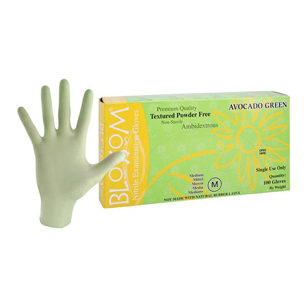 Blossom Nitrile Exam Gloves Medium Avocado Green Non-Sterile, 10...