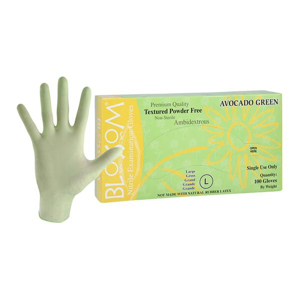 Blossom Nitrile Exam Gloves Large Avocado Green Non-Sterile, 10 B...