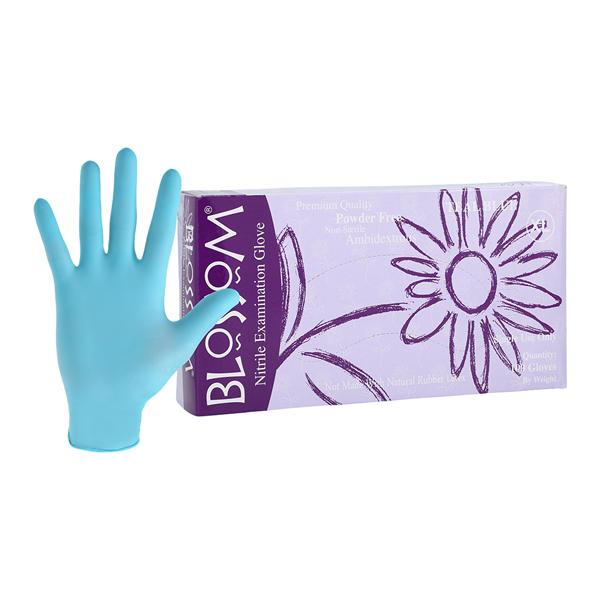 Blossom Nitrile Exam Gloves X-Large Teal Blue Non-Sterile, 10 BX/...