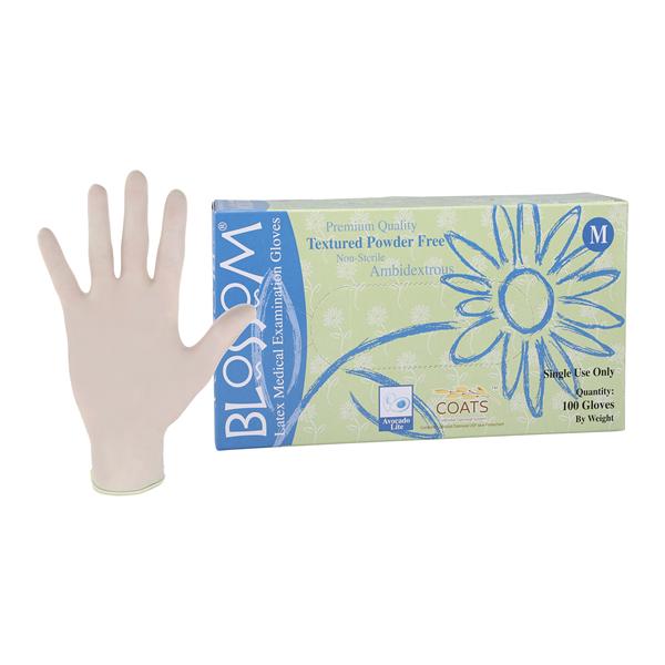 Blossom COATS Latex Exam Gloves Medium Light Green Non-Sterile, 1...