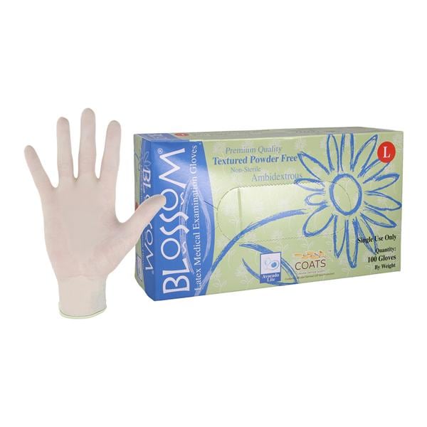 Blossom COATS Latex Exam Gloves Large Light Green Non-Sterile, 10...