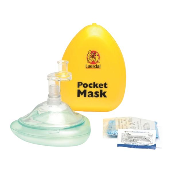 Mask CPR Adult/Child/Infant Pocket Yellow Face With Hard Plastic...