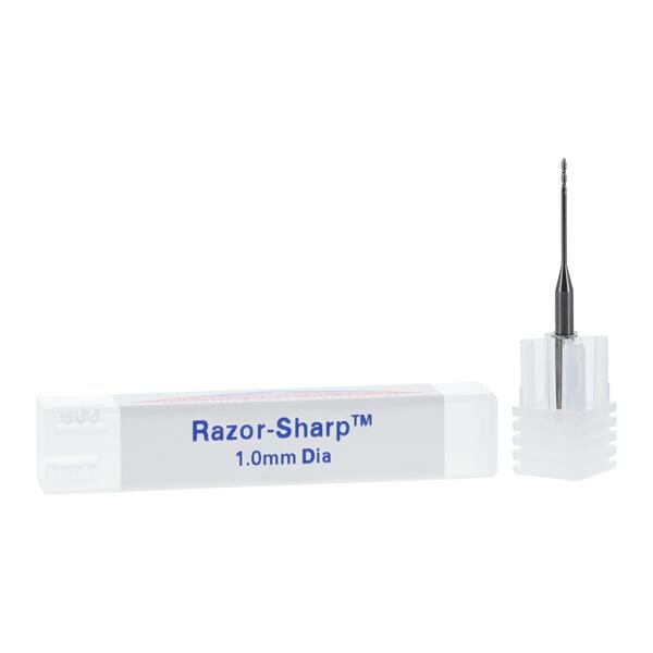 RazorSharp Tungsten Carbide Milling Bur 1.0mm 2 Flute Ball End Ea