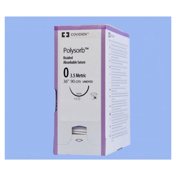 Polysorb Suture Polyester Braid 0 36" Absorbable GS-21 Taper Poin...
