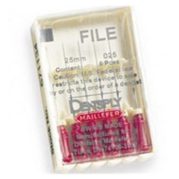 Hand K-File 21 mm Size 6 Stainless Steel Pink 6/Pk