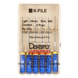 Hand K-File 25 mm Size 60 Stainless Steel Blue 6/Pk
