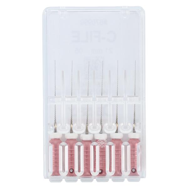 C-Files Hand File Size 6 Pink 21 mm Stainless Steel 6/PK