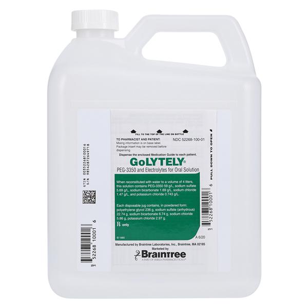 GoLytely Oral Solution Varied Concentrations Pineapple Bottle 4000mL Each