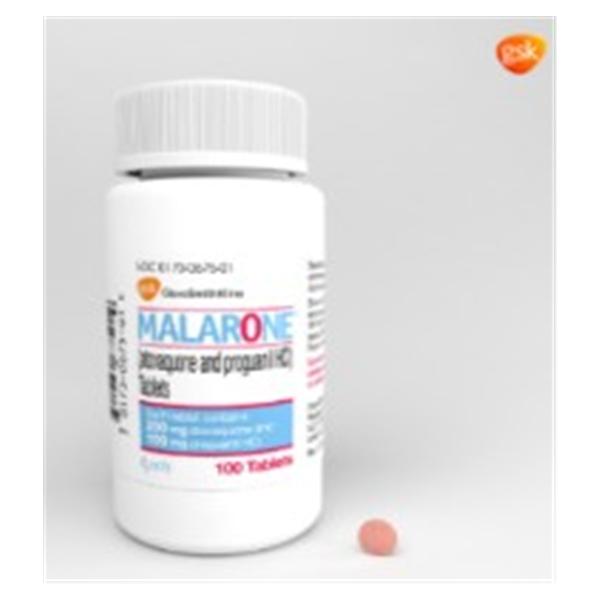 Malarone Tablets 250mg/100mg Bottle 100/Bottle Each