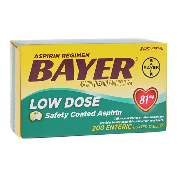 Bayer Aspirin NSAID Tablets 81mg 200/Bottle