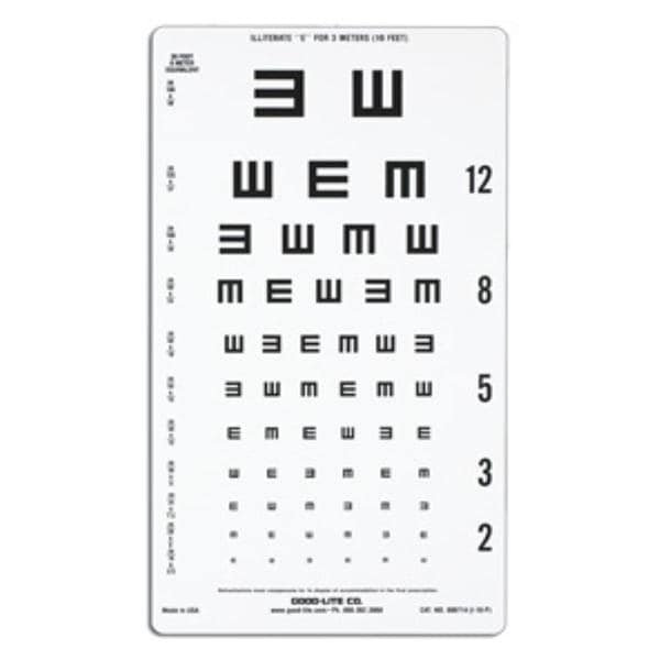 Illiterate Chart Vision Testing 10' Testing Distance Each