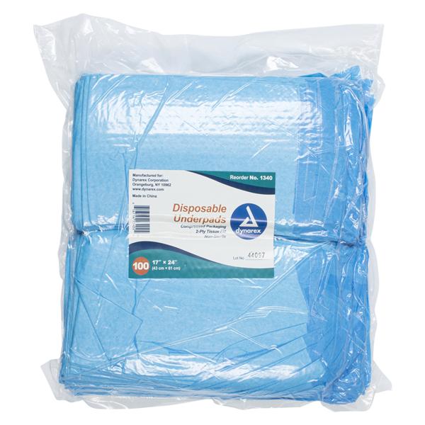 Incontinence Underpad Unisex 17x24" High Blue 300/Ca