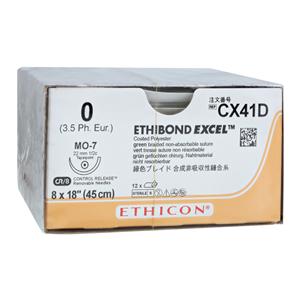Ethibond Excel Suture 0 8-18" Polyester Braid MO-7 Green 12/Bx
