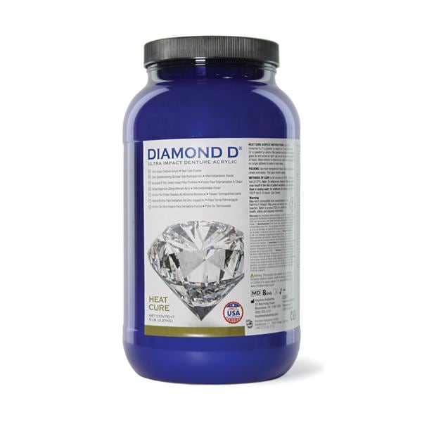 Diamond D Denture Resin Ultra Impact Acrylic Heat Cure Dark Veined 5Lb/Ea