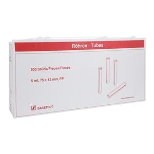 Test Tube Polypropylene 5mL 12x75mm Snap Cap Round Bottom Sterile...