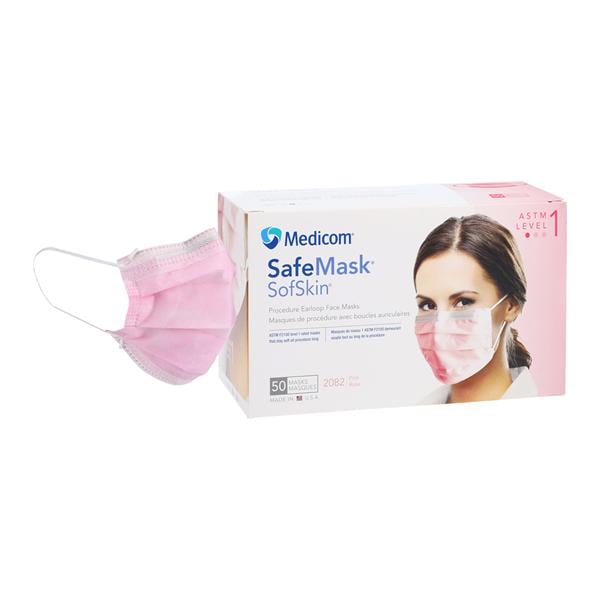 SafeMask Sofskin Mask ASTM Level 1 Pink Disposable Not Made From...