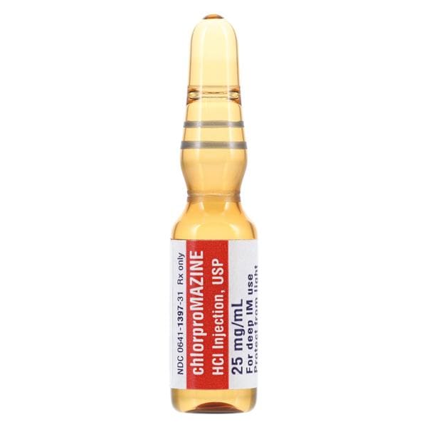 Chlorpromazine HCl Injection 25mg/mL Ampule 1mL Each, 25 EA/CA