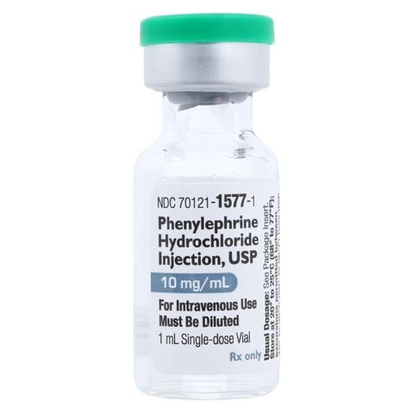 Phenylephrine HCl Injection 10mg/mL SDV 1mL Each, 100 VL/CA