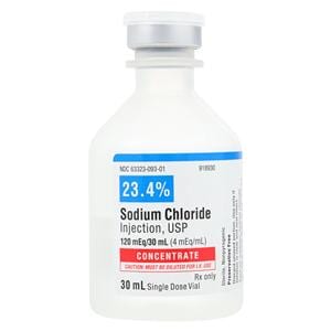 Sodium Chloride Injection 23.4% SDV 30mL Each, 100 VL/CA