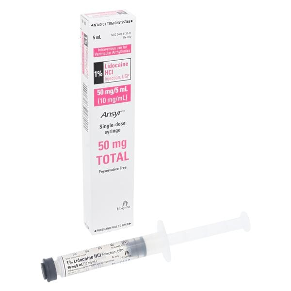 Lidocaine HCl Injection 1% Preservative Free Cardiac Use Ansyr Sy...
