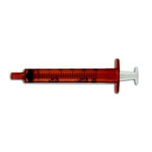 Medicine Syringe Polypropylene Clear/Orange Print