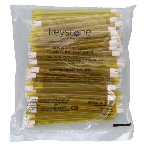 Flexo Saliva Ejectors Yellow White Tip 100/Pk, 10 PK/CA