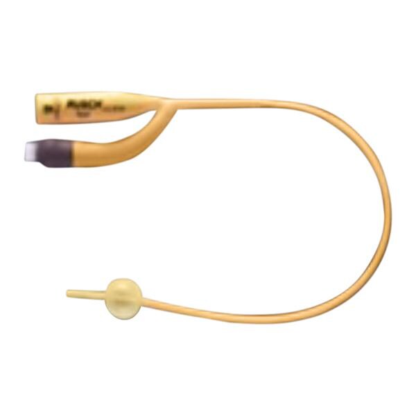 Gold 2-Way Foley Catheter Straight Tip Silicone Coated 10Fr 3cc