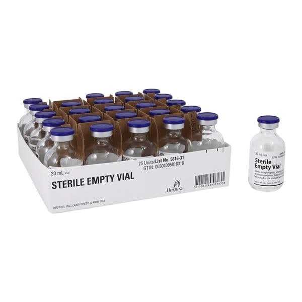 Vial Glass Empty 30mL 25vl/Bx