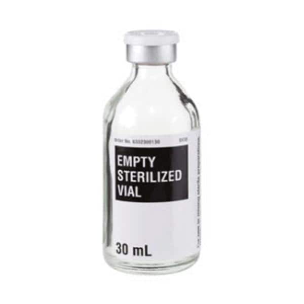 Vial Glass Empty 30mL 2x25 Per Case Sterile 25vl/Box