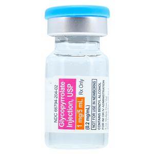Glycopyrrolate Injection 0.2mg/mL MDV 5mL Each, 100 EA/CA