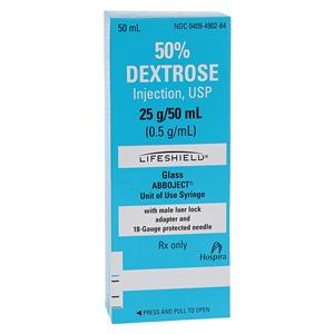Dextrose 50% Injection PF Prefilled Syringe 50mL 10/Package, 5 PK...