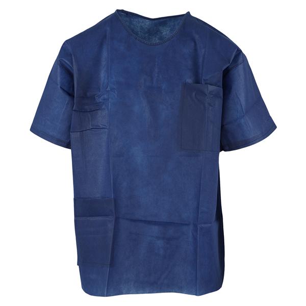 Scrub Shirt X-Large Dark Blue Short Sleeves Unisex 10/Bag, 5 BG/C...