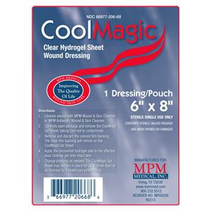 CoolMagic Hydrogel Hydrogel Dressing 6x8" Sterile Rectangle Clear...