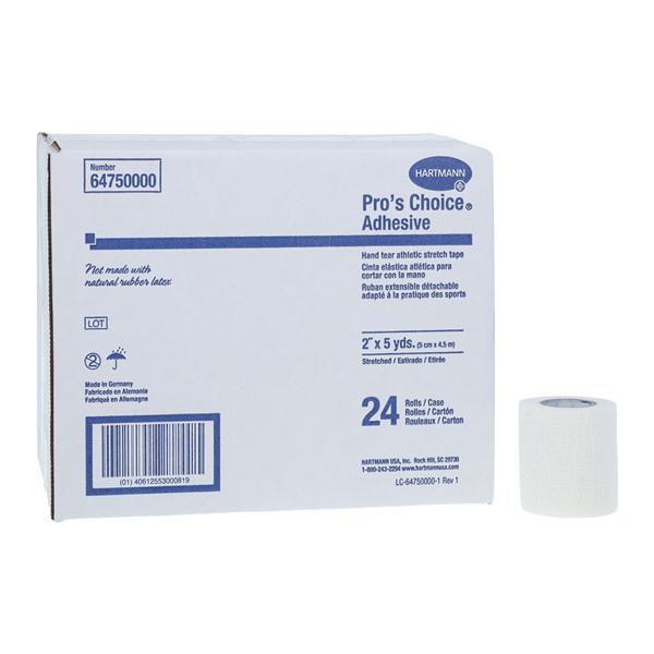 Pros Choice Athletic Tape Elastic/Fabric 2"x5yd White Non-Sterile...