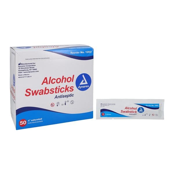 Prep Swabstick Isopropyl Alcohol 70% 1's 4", 10 BX/CA