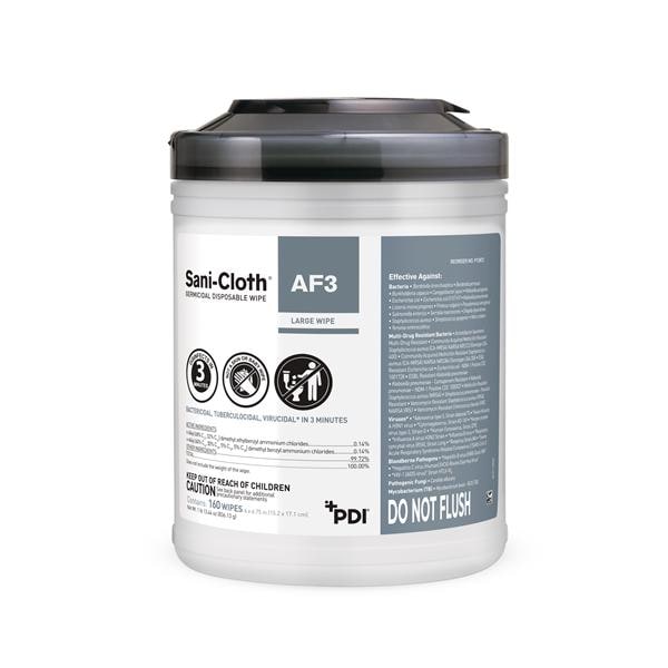 Wipes Germicidal Sani-Cloth AF3 Large 6 in x 6.75 in Canister 160...