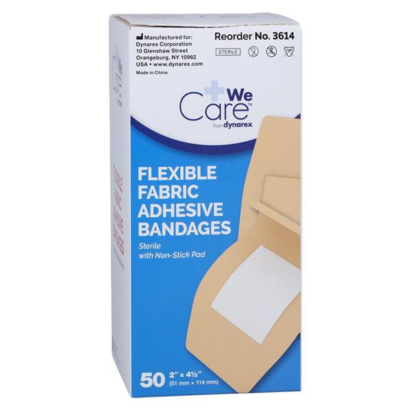 Adhesive Bandage Fabric 2x4.5" Flesh Sterile 50/Bx